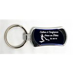 'Porte-Clé Métallique, Couleur Argent - Aigle, Calme & Confiance (Ésaïe 30.15)