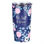TASSE DE VOYAGE - TRAVEL MUG - BE STILL NAVY FLORAL