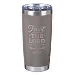Tasse de Voyage en Acier Inoxydable / Trust In The Lord Stainless Steel Mug in Taupe - Proverbs 3:5