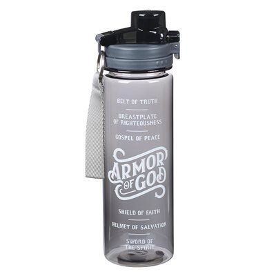 Bouteille d'Eau / Armor of God Plastic Water Bottle in Black - Ephesians 6:10 - 18