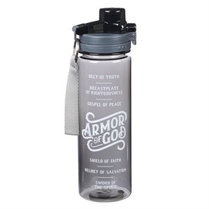 Bouteille d'Eau / Armor of God Plastic Water Bottle in Black - Ephesians 6:10 - 18