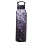 Bouteille d'Eau en Acier Inoxydable / Strong & Courageous Black Stone Stainless Steel Water Bottle - Joshua 1:9