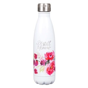 Be Still Stainless Steel Water Bottle, White