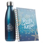 Kit Cadeau Journal et Bouteille d'Eau  /  Be Still and Know, Water Bottle and Journal Gift Set