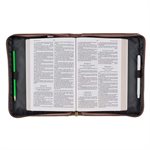 Couverture pour Bible LARGE / On Wings Like Eagles Brown Faux Leather Classic Bible Cover - Isaiah 40:31 , LARGE