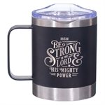 Tasse de Café en Acier Inoxydable / Be Strong in the LORD Camp Style Stainless Steel Mug - Ephesians 6:10