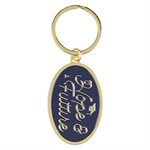 Hope and a Future Blue Oval Metal Key Ring - Jeremiah 29:11