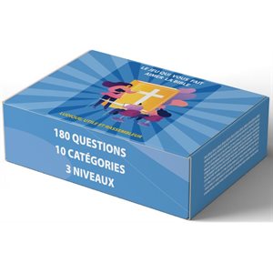 Quiz'Bible-Jeu Éducatif sur la Bible : 180 questions, 10 catégories, 3 Niveaux Pour Enfants et Adultes