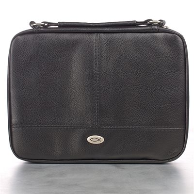 TWO-FOLD ORGANIZER LUXLEATHER, BLACK, LARGE / COUVERTURE POUR BIBLE LARGE