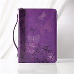 Butterflies Bible Cover, Purple, Medium  /  Couverture de Bible Violet Medium