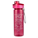 Bouteille d'Eau  /  I Know the Plans BPA-free Pink Plastic Water Bottle - Jeremiah 29:11