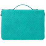 Couverture pour Bible LARGE / Grace Butterfly Blessings Teal Faux Leather Fashion Bible Cover - Ephesians 2:8 ; LARGE