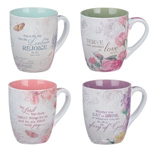 Floral Inspirations Mug Gift Set, 4 Pieces