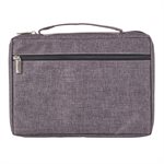 Couverture pour Bible Medium Gris / Bible Cover Jesus Fish, Gray Canvas, Medium