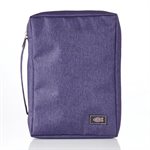 Fish Applique, Canvas Bible Cover, Purple, Medium