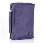 Fish Applique, Canvas Bible Cover, Purple, Medium
