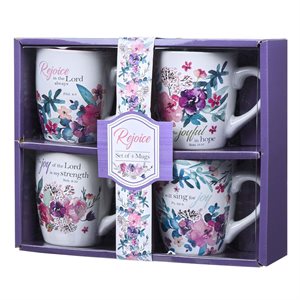 Set de 4 Tasses en Céramique / Rejoice Collection Four Piece Ceramic Coffee Mug Set