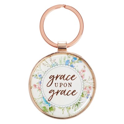 Porte-Clé / Grace Upon Grace - John 1:16 Key Ring in Tin