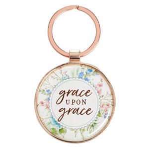 Porte-Clé / Grace Upon Grace - John 1:16 Key Ring in Tin