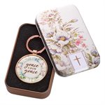 Porte-Clé / Grace Upon Grace - John 1:16 Key Ring in Tin