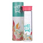 Bouteille d'Eau en Verre / It is Well With My Soul Glass Water Bottle in Salmon Pink