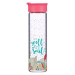 Bouteille d'Eau en Verre / It is Well With My Soul Glass Water Bottle in Salmon Pink