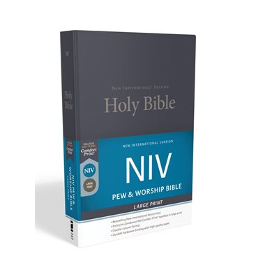 NIV Large-Print Pew and Worship Bible--hardcover, blue