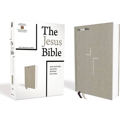 The Jesus Bible, NIV Edition, Cloth over Board, Gray Linen, Comfort Print