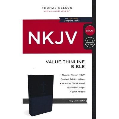 NKJV Value Thinline Bible, Imitation Leather, Blue NKJV Value Thinline Bible, Imitation Leather, Blue