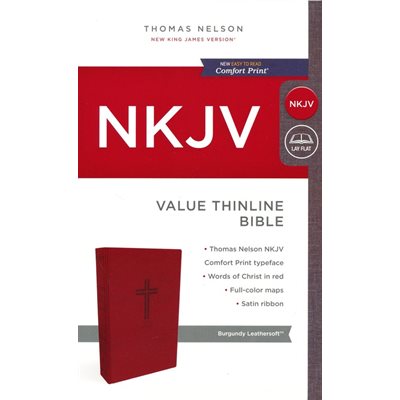 NKJV Value Thinline Bible, Imitation Leather, Burgundy NKJV Value Thinline Bible, Imitation Leather, Burgundy