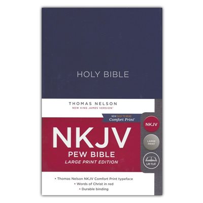 NKJV, Pew Bible, Large Print, Hardcover, Navy