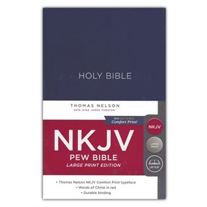 NKJV, Pew Bible, Large Print, Hardcover, Navy