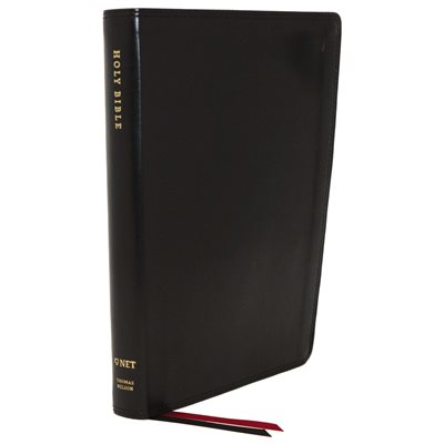 NET Comfort Print Thinline Bible--soft leather-look, black