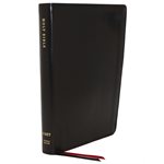 NET Comfort Print Thinline Bible--soft leather-look, black