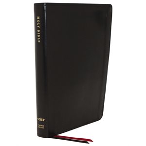 NET Comfort Print Thinline Bible--soft leather-look, black