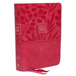 NKJV Compact Reference Bible, Comfort Print--soft leather-look, pink (red letter)