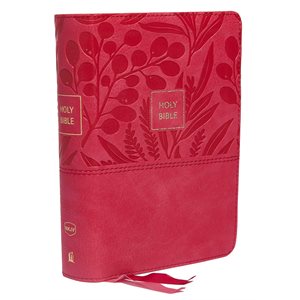 NKJV Compact Reference Bible, Comfort Print--soft leather-look, pink (red letter)