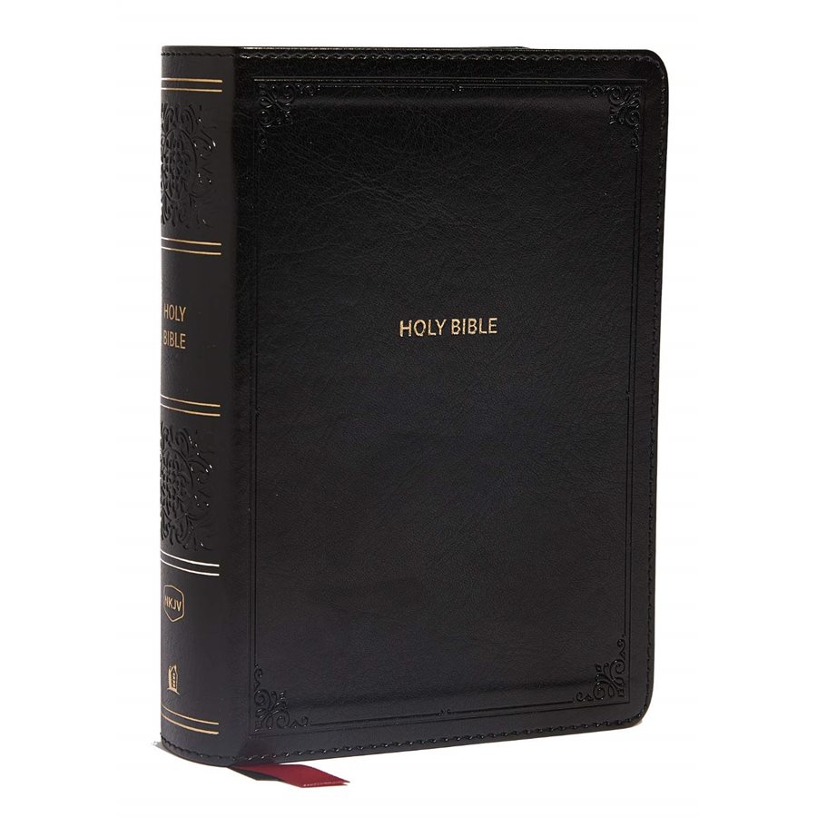 NKJV Compact Reference Bible, Comfort Printsoft leatherlook, black (red letter)