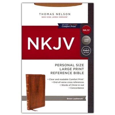 NKJV Personal-Size Large-Print Reference Bible, Comfort Print - Soft leather-look, brown (red letter) NKJV Personal-Size Large-Print Reference Bible, Comfort Print - Soft leather-look, brown (red letter)