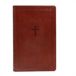 NKJV Personal-Size Large-Print Reference Bible, Comfort Print - Soft leather-look, brown (red letter)