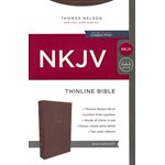 NKJV Comfort Print Thinline Bible - Soft leather-look, brown