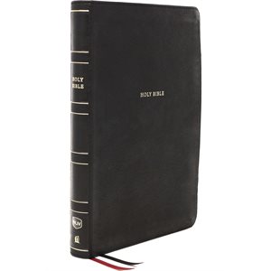 NKJV Large-Print Thinline Bible, Comfort Print - Soft leather-look, black (indexed)
