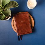 NKJV Large-Print Thinline Bible, Comfort Print--soft leather-look, brown (indexed)