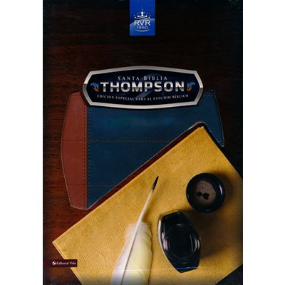Santa Biblia Thompson RVR 1960, Piel Fabricada, Azul / Marron (Thompson Imitation Leather Blue / Brown)