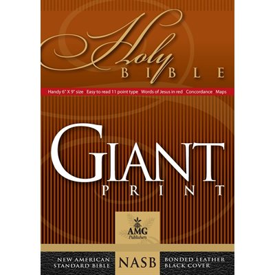 NASB 1977 Giant-Print Handy-Size Bible--bonded leather, black