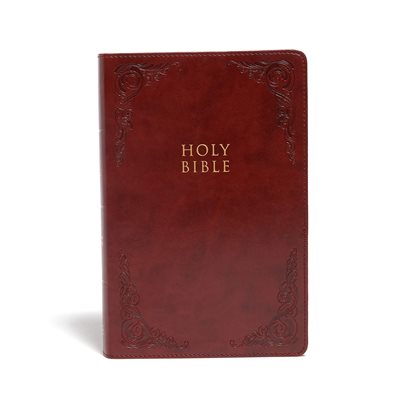 CSB Large-Print Personal-Size Reference Bible--soft leather-look, burgundy