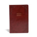 CSB Large-Print Personal-Size Reference Bible--soft leather-look, burgundy