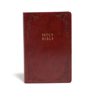 CSB Large-Print Personal-Size Reference Bible--soft leather-look, burgundy
