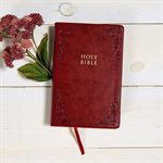 CSB Large-Print Personal-Size Reference Bible--soft leather-look, burgundy