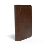 CSB Large-Print Personal-Size Reference Bible--soft leather-look, brown with Celtic cross